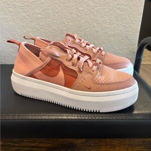 Nike Blush Pink Court Vision Platform Sneakers